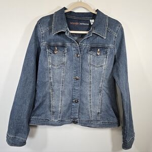 Wrangler Authentics Women’s Stretch Denim Jacket Size Large Blue Jean